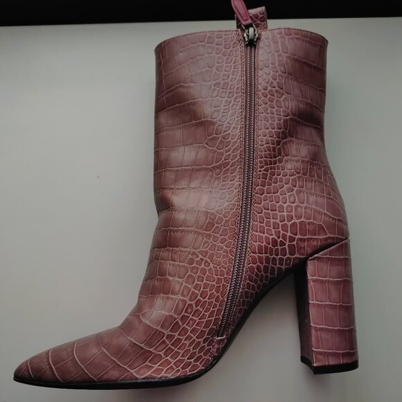 Anthropologie Bruno Premi Crocodile Ankle Boots IT40/US9 - Picture 6 of 9